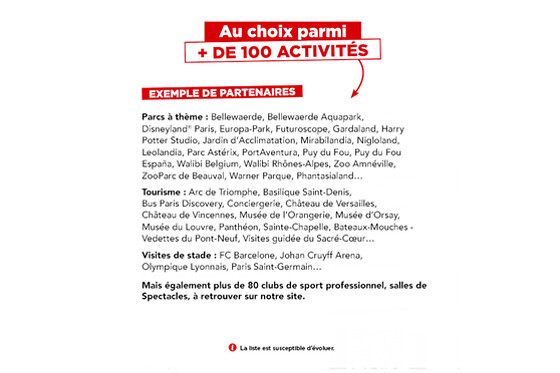 Carte Billetterie - Sortie en Famille
